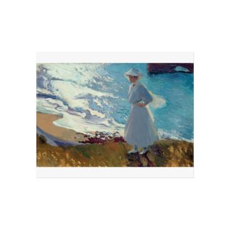 Woman in White by the Sea – Joaquín Sorolla | Fine Art Poster