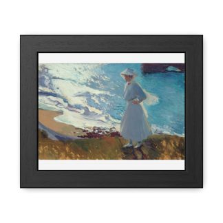 Woman in White by the Sea – Joaquín Sorolla | Framed Poster