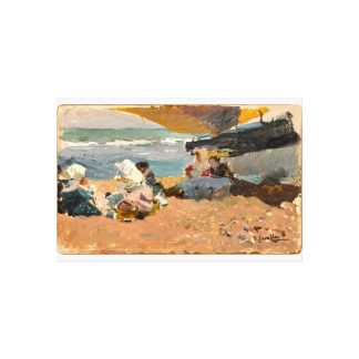 Beach Scene with Figures and Boat – Joaquín Sorolla | Fine Art Poster