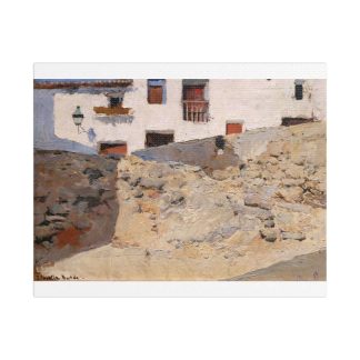 White Building with Stone Wall – Joaquín Sorolla | Canvas Print